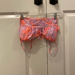 Orange and purple floral bikini top